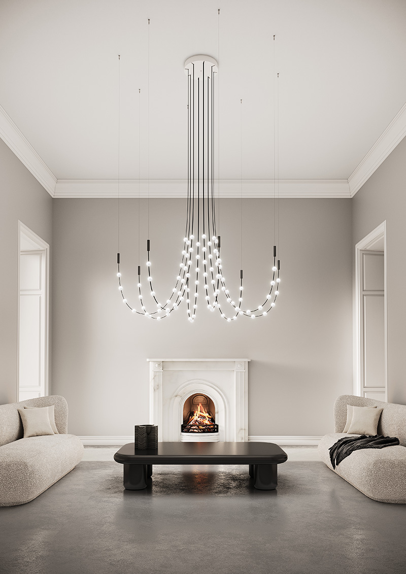 The contemporary LED chandelier brings the candelabra back.