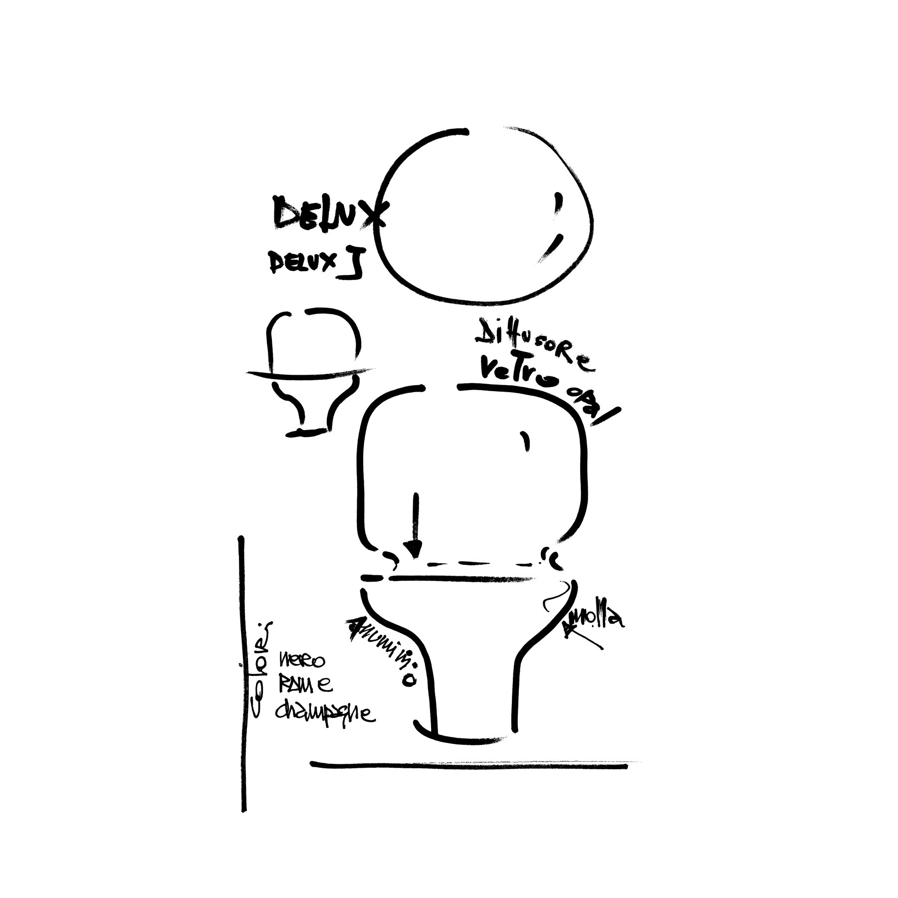 Taking a cue from the lines of a ping pong racket.